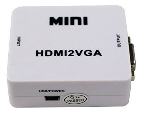 Mini Convertidor De Hdmi A Vga Con Conector De Adaptador De 