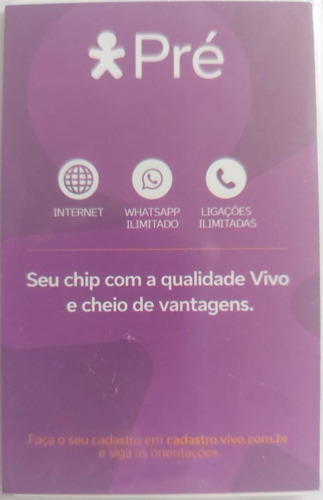 Kit 10 Chips Vivo Combo 4g C/ 10 Reais De Crédito Ddd Livre 