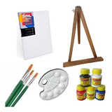 Set Arte Atril Pintura Trípode Bastidor Pinceles C29