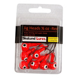 Anzuelos Jig Head Skalund Cabezales 1/2 Oz Rojo, Paq. Con 8