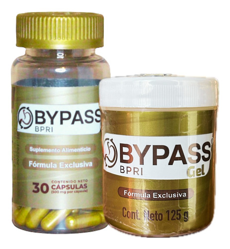 Bypass 30 Caps + Gel 125g Inhibidor De Apetito 100% Natural
