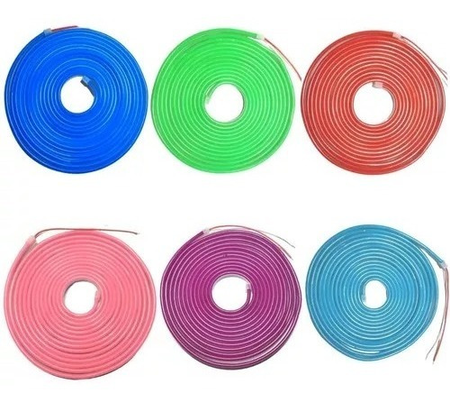 Kit Completo Manguera Luces Neon Led Flexible Color Fijo 5mt