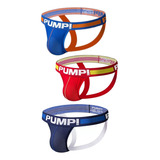 Pump Suspensorios Hombre Gym Jockstrap Calzon 3 Pcs