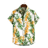 Camisa Floral Hawaiano Hombre Mangas Cortas Casual Playa