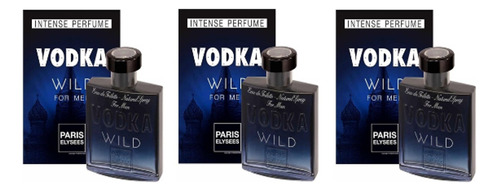 Kit 3 Vodka Wild 100 ml Paris Elysses- Atacado