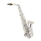 Saxofon Alto Silvertone Slsx033 En Eb Modelo Plateado
