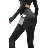 Calzas Deportiva Mujer Leggings Bolsillos Laterales