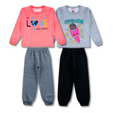 Kit 2 Conjunto Moletom Infantil Menina Roupa Atacado