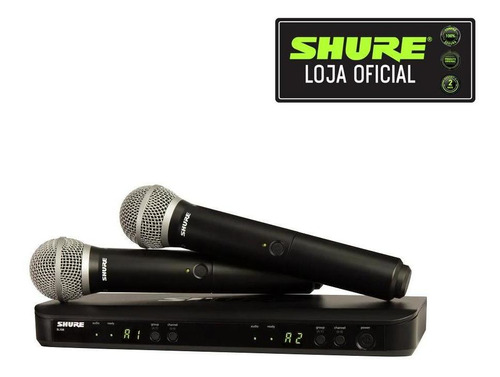 Microfones Sem Fio Shure Pg58 Para Vocais Blx288br/pg58-m15