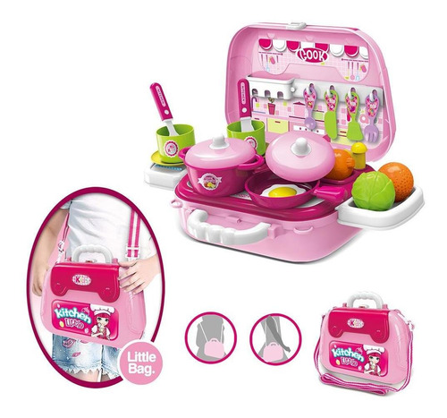 Set Cocina Infantil Maletin Kitchen Juego Cocinita Niña