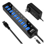 Concentrador Usb 3.0 Alimentado, Atolla 10 Puertos Usb De Ce