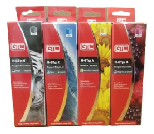 Botellas De Tinta Gt51 Gt53 Gt52 Alternativa Pack X4