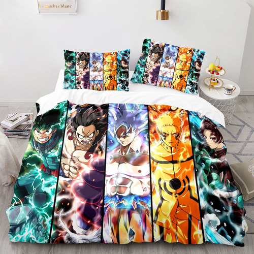 Ropa De Cama Doble De Anime, Deku/luffy/goku/naruto/tanjirou