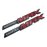 Par De Emblemas Chevrolet Vortec Max Negro Rojo