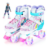 Patines De 4 Ruedas Ajustable Niño Niña Con Ruedas Iluminada