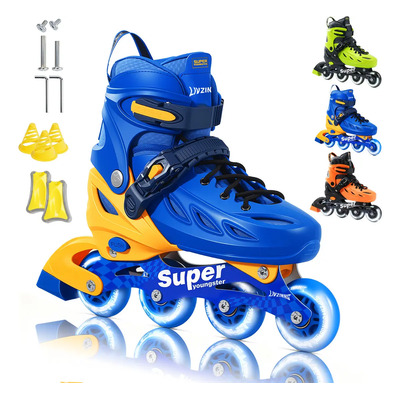 LIVZINNG Patines En Linea Y 4 Ruedas De Ajustable Con Luz Para Niños | Envío gratis