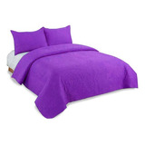 Cubre Cama Liso Poliester 2 Plazas + Fundas Almohadas