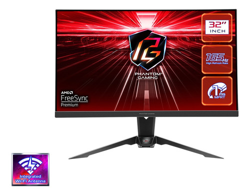 Monitor Plano Asrock Phantom Gaming 31.5 PuLG Qhd 165hz Hdmi