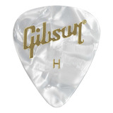 Palheta Gibson Pearloid Pesada Heavy Branca 12 Unidades