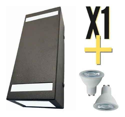 Aplique Pared Exterior Bidireccional  + 2 Dicroicas Led