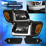 For 01-04 Toyota Tacoma Black Led Drl Head Lights +amber Aac