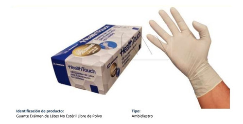 Guantes De Latex Health Touch Sin Polvos