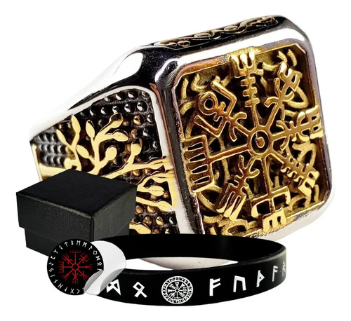 Paquete Sientas Vikingo Anillo Vegvisir Árbol De La Vida 663