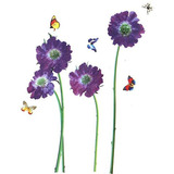 Homefind Adhesivos De Pared Flores Púrpuras Diy Flores...