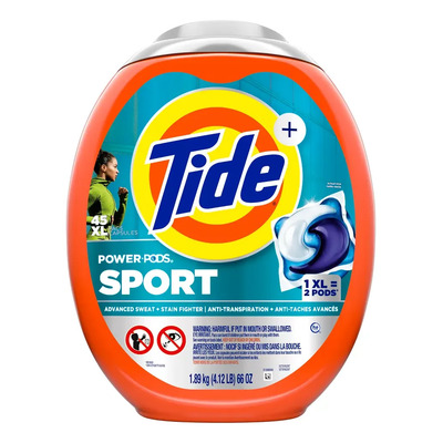 Tide Sport Power He De Limpieza Profunda 45xl Pacs 1.89kg. | Envío gratis