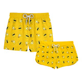 Kit Casal Short Simpdonuts Bárty Desenho Ref 354