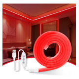Tira Led Neon Usb 6.6ft Rojo - Impermeable - Tv, Dormitorio,