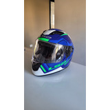 Casco Moto Integral Ls2 320 Stream Evo Axis Azul Blanco