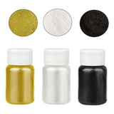 3 Cores Pigmento Em Pó Corantes Mica Branco /preto/ Dourado