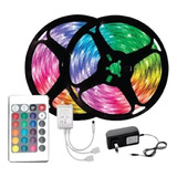 Fita Led Colorida 10m Rgb Fonte+controle Kit Completo 