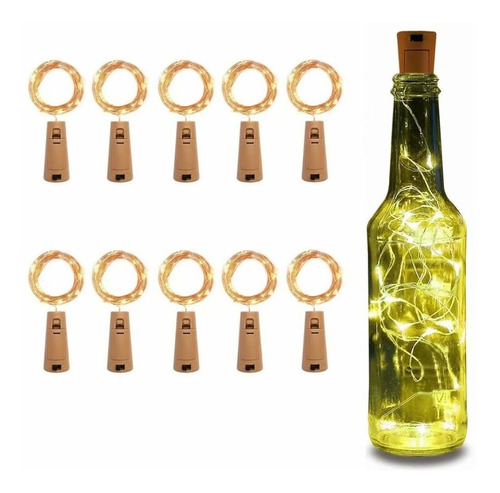 Luces Led Decorativas Para Botellas 2m 20 Leds 10 Piezas