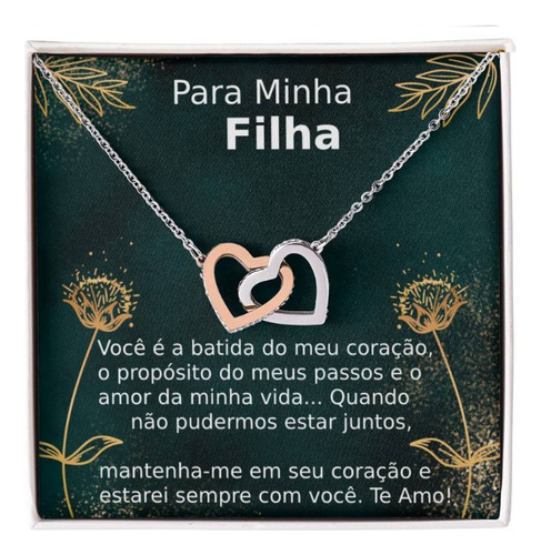 Presente Filha Colar Feminino Prata 925 E Ouro Personalizada