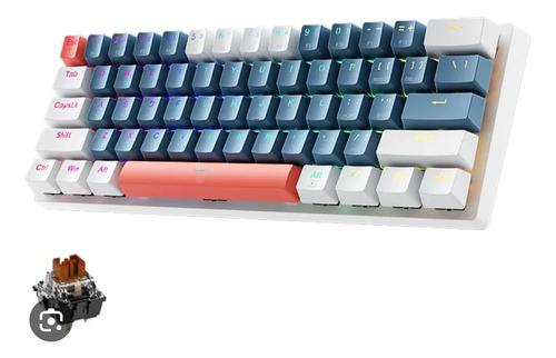 Teclado Gamer Machenike K500-b61 Qwerty 60% Switch Brown Rgb