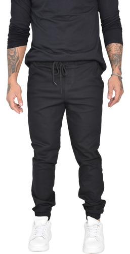 Calças Jogger Jeans Sarja Masculino C/ Elastico Canela