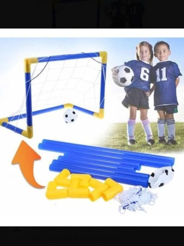 2 Arco Fútbol Grande Set + Balón Y Bombín Juguete Niños 