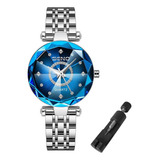 Reloj Casual De Cuarzo Inoxidable Con Diamantes Seno S042