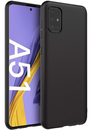 Samsung A51 Carcasa Silicona Antihuellas Slim + Vidrio 9h