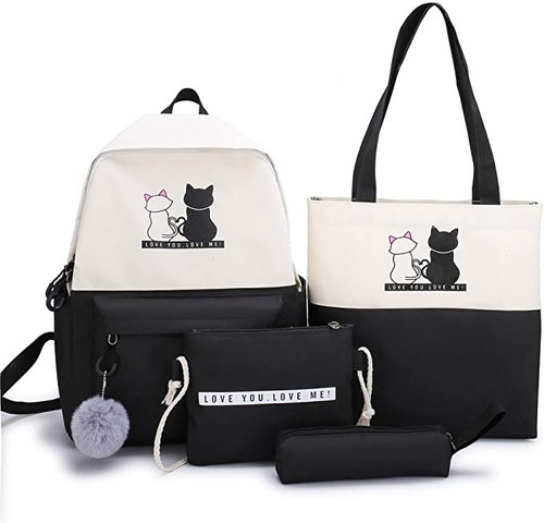 Mochilas De Gato Para Mujer Bolso De Mano Cosmetiquera 