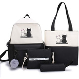 Mochilas De Gato Para Mujer Bolso De Mano Cosmetiquera 