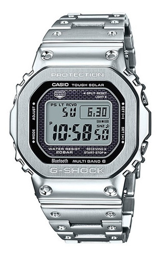 Reloj Casio G-shock Original Hombre Gmw-b5000d-1cr E-watch Color De La Correa Plateado Color Del Bisel Plateado Color Del Fondo Digital