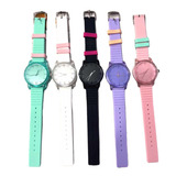 Relojes Pulsera Malla Goma Combinada Varios Colores X Mayor5