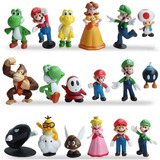 18 Peças/conjunto Com Mario Brothers Yoshi Luigi Nintendo