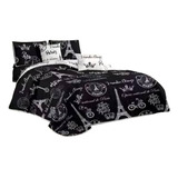 Cubrecama De Verano  Quilt King  Diseño Paris Negros