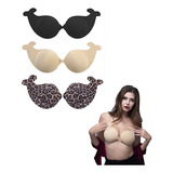 Bra Brasier Strapless Push Ups Invisible Sin Tirante 3pcs