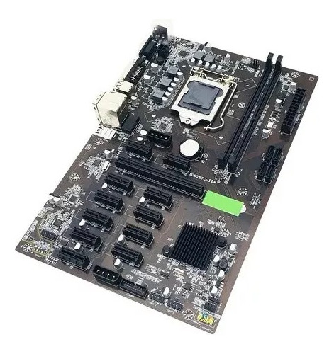 Kit C/ Cpu Placa Mãe Mineração Criptomoeda 12 Pci-e B250 Btc