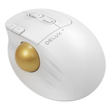 Mouse Trackball Bluetooth Delux, Inalámbrico Y Ergonómico